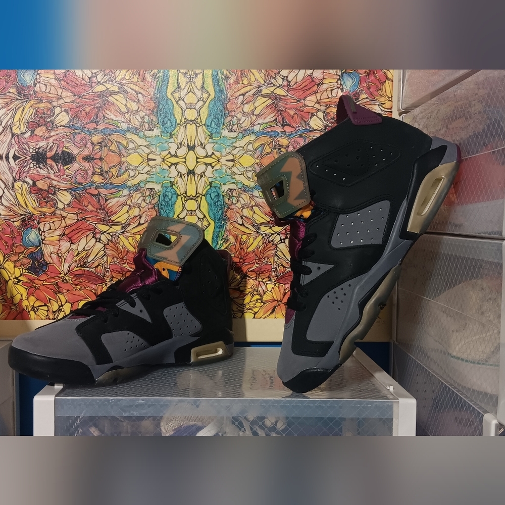 Nike Air Jordan 6 Retro Black/Grey/Purple Basketball Shoes